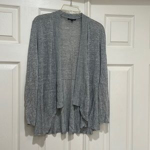 EILEEN FISHER gray ribbed‎ long  sleeve lightweight cardigan size XS